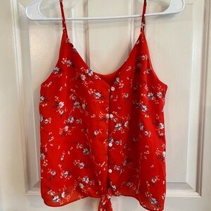 Floral Red Women's Top